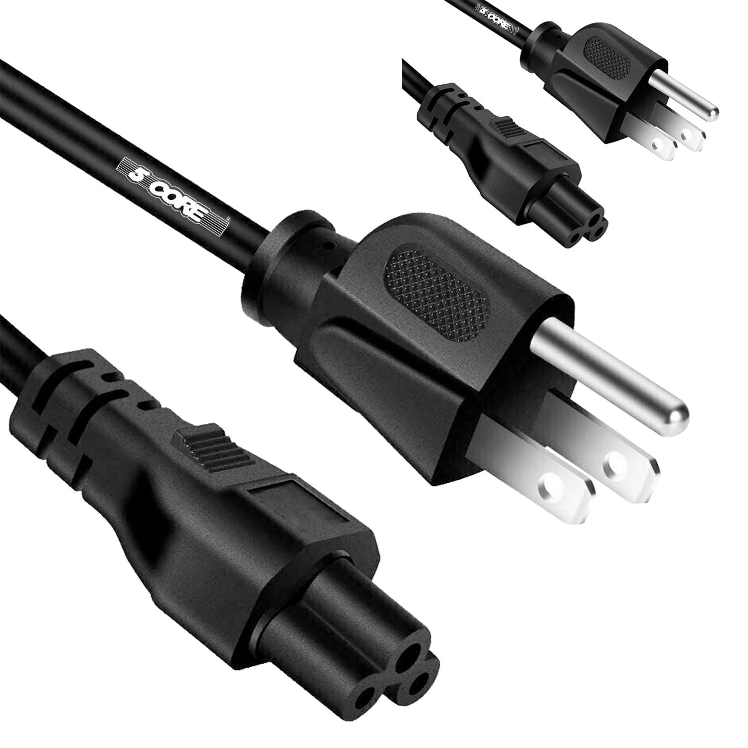 12ft 3-poliges, nicht polarisiertes AC-Netzkabel für HP Dell Samsung Sony Asus Acer Toshiba Laptop-Ladegerät, LED-LCD-Monitor Ersatz-Stromkabel PL 1002