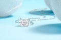Mirage im Spiegel – Ein modisches und trendiges Schmuckset aus Halskette und Anhänger mit achteckigem 9*11 Moissanit, S925 Sterlingsilber und platinbeschichtetem Diamant
