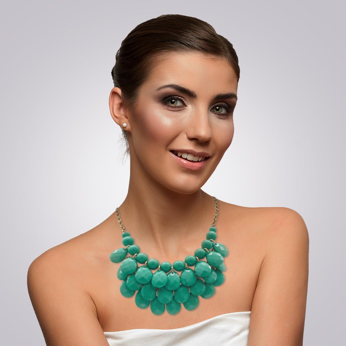 Jane Stone Modeaussage Collier Halskette Vintage Durchbrochenes Lätzchen Kostüm Schmuck