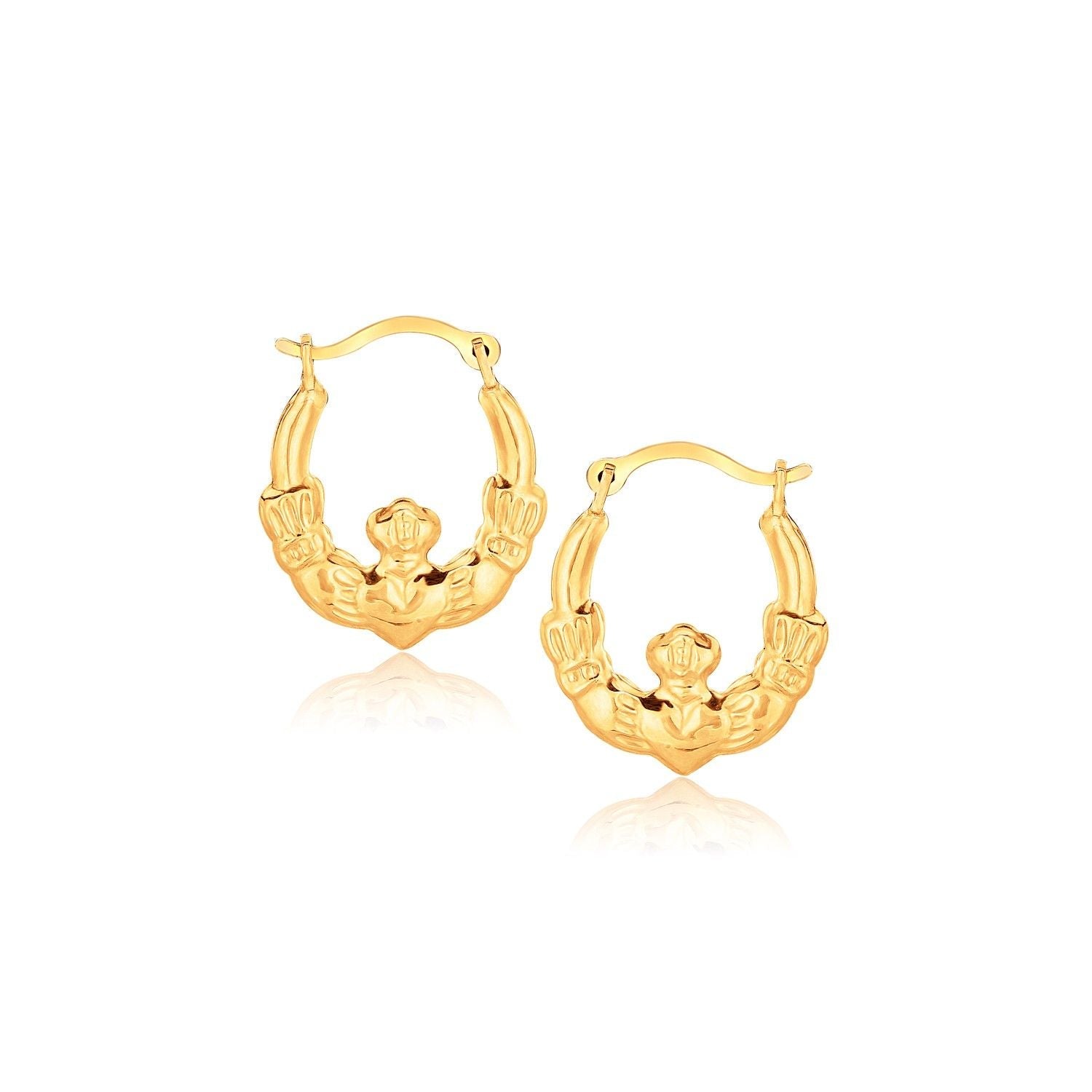 10k Gelbgold Claddagh Kreolen