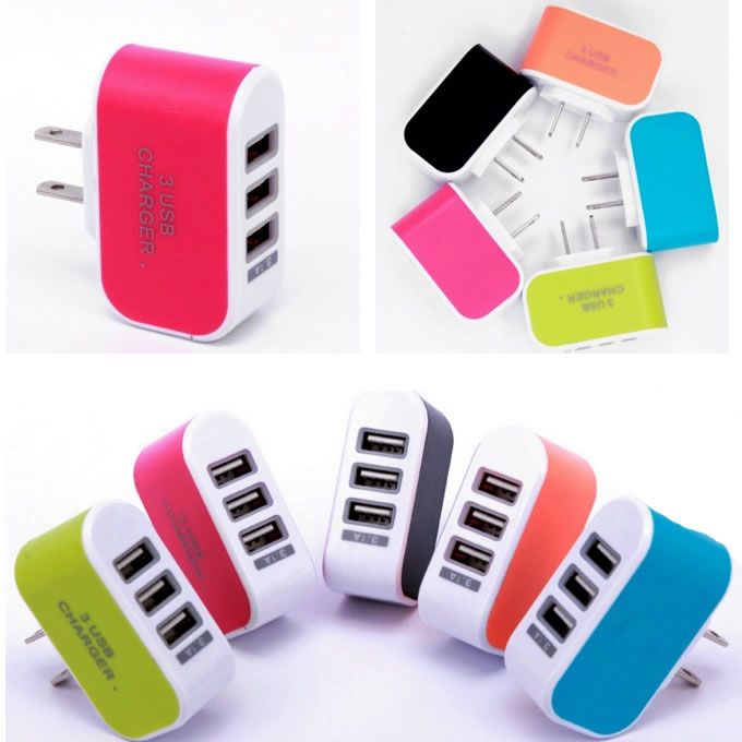 Dreifach-Ladegerät 3-USB-Port-Wandadapter