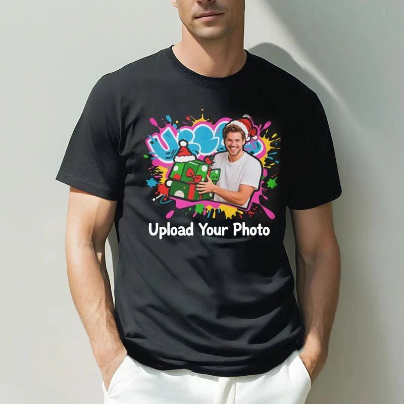 T-shirt photo personnalisé Motif sur mesure Coton 230g Manches courtes Téléchargement de photo Mariage Hommes & Femmes Toutes tailles - (Vous devez télécharger l'image)