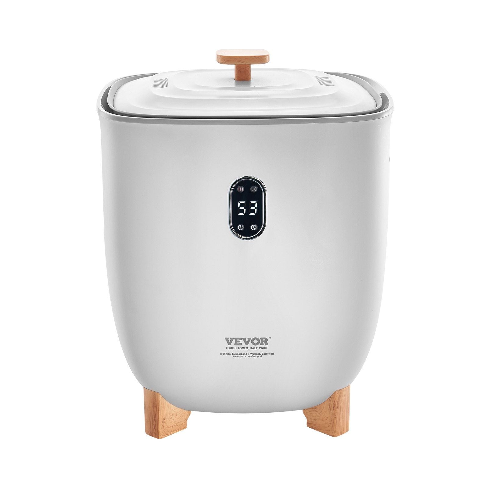 VEVOR Handtuchwärmer-Eimer, 25L beheizter Handtuchwärmer mit LED-Anzeige, Große Deckenwärmer für Badezimmer, 20/40/60/90 Min. Timer und Temperatureinstellung, für SPA, Zuhause, Arbeitsplatte, Boden, Grau