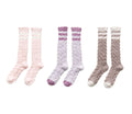 3 Paar gestreifte Kniehohe Weiche Flauschige Socken für Damen Drinnen Draußen Warm