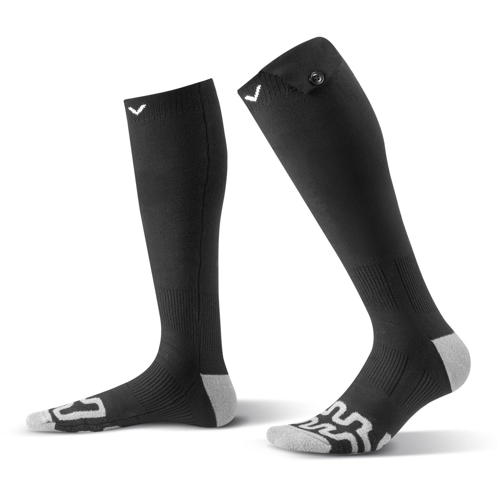 Beheizte Socken, batteriebetrieben mit 5000mAh, wiederaufladbare Heizsocken mit 4 Heizstufen, elektrische Heizsocken für Herren und Damen, Fußwärmer für Jagd, Reiten, Camping, Wandern, Skifahren, Outdoor-Arbeiten