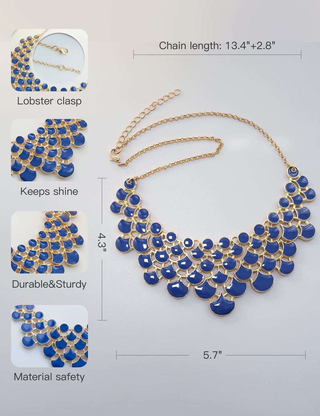 Jane Stone Modeaussage Collier Halskette Vintage Durchbrochenes Lätzchen Kostüm Schmuck
