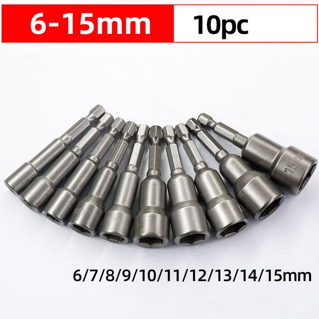 6mm-19mm Schlagschrauber-Stecknuss Magnetischer Nuss-Schraubendreher 1/4 Sechskantsatz Bohreradapter für Bohrmaschinen Schlagschrauber Steckschlüssel-Set
