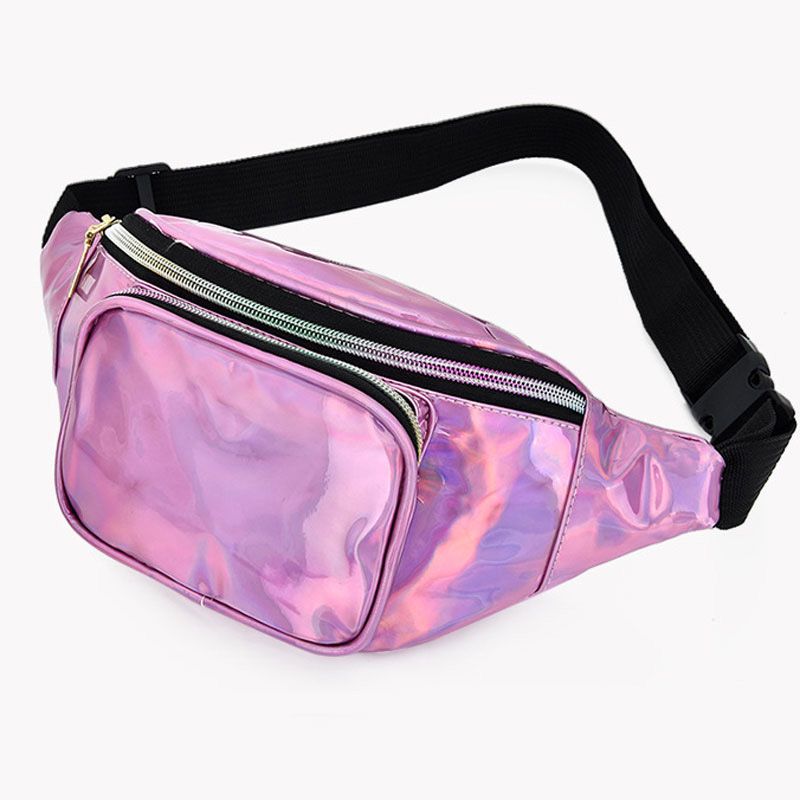 Damen Holografische Gürteltasche Herren Glänzende Bauchtasche Hologramm Hüfttasche Reise Laser Brusttasche mit verstellbarem Gurt für Reisen