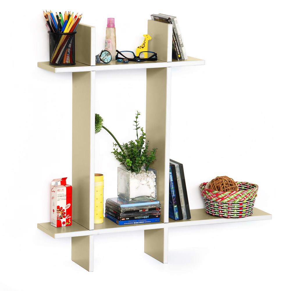 Trista - [Brief & Elegance-B] Leder-Kreuzregal / Bücherregal / Schweberegal (4 Stk.)