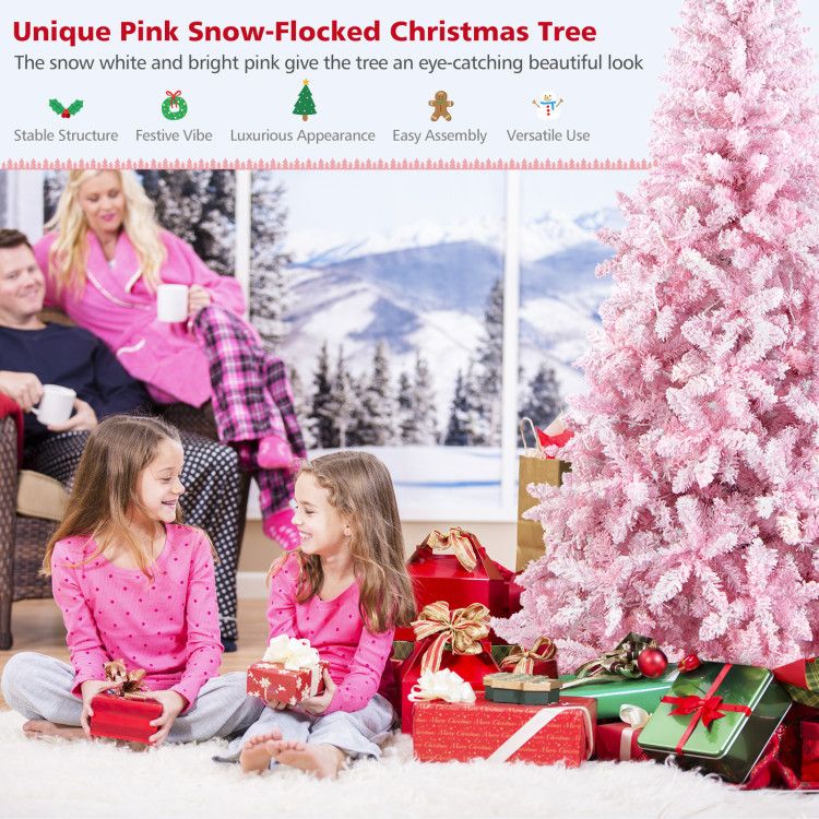 Sapin de Noël Floqué de 7,5 Pieds
