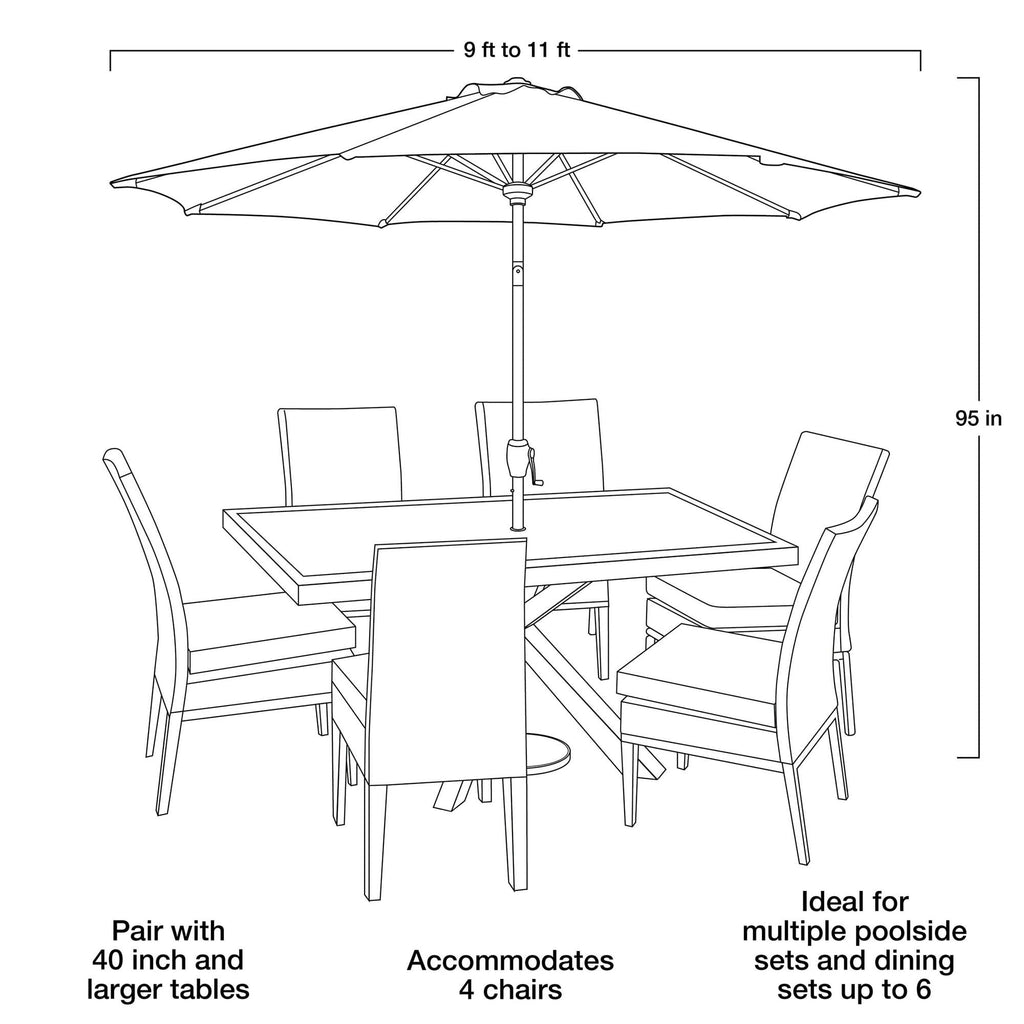 275 cm roter Terrassenschirm mit Kurbel und 3-fach kippbarem Schirmstock