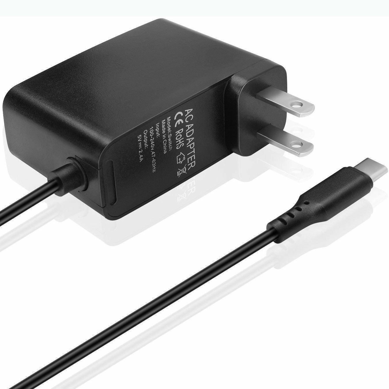 Pour adaptateur secteur Nintendo Switch, câble de chargement mural/voyage 2,4 A