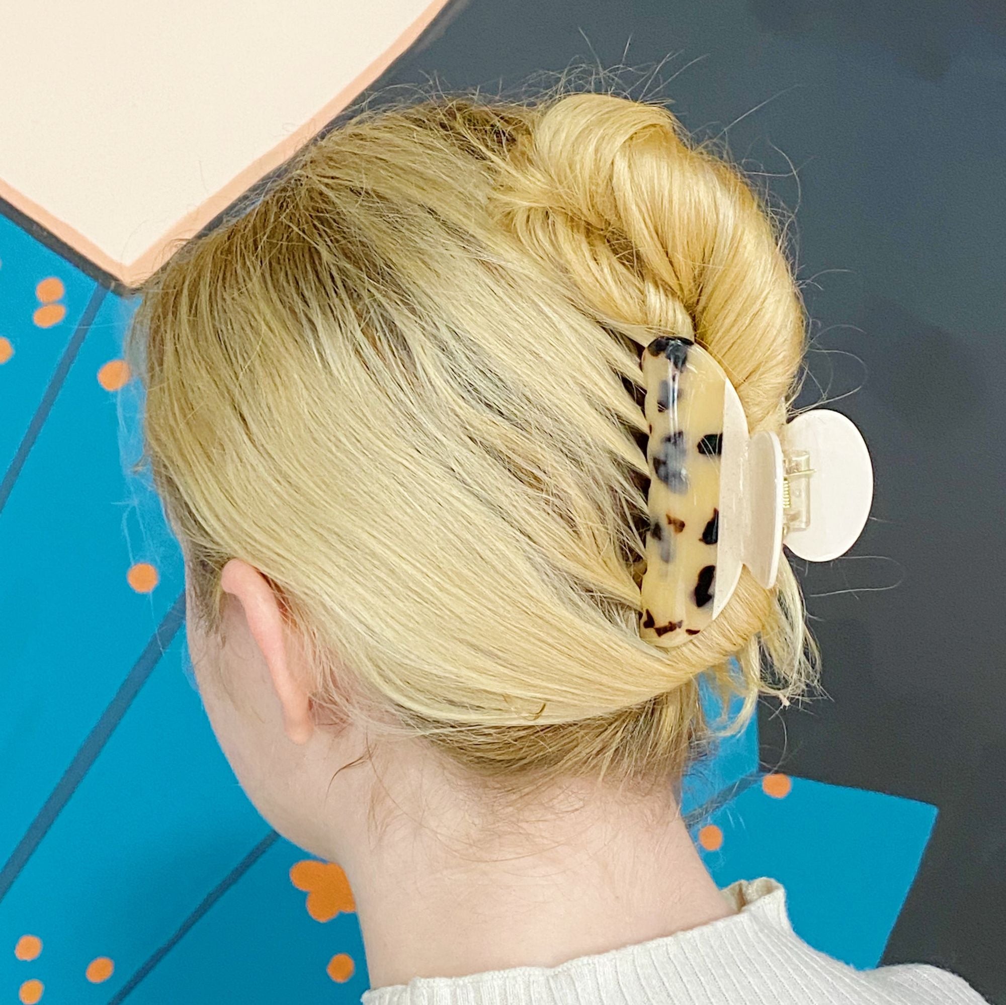 Pince à cheveux de luxe bicolore