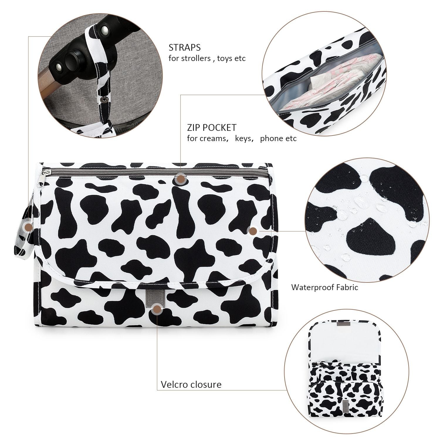 Wickelunterlage für Babys, Mutter-Kind-Reise-Wickelunterlage, tragbar, wasserdicht, multifunktional, Feuchttücher-Tasche, Wickeltaschen-Zubehör
