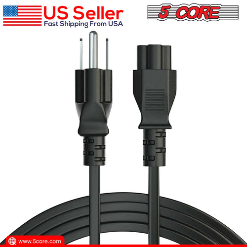 12ft 3-poliges, nicht polarisiertes AC-Netzkabel für HP Dell Samsung Sony Asus Acer Toshiba Laptop-Ladegerät, LED-LCD-Monitor Ersatz-Stromkabel PL 1002