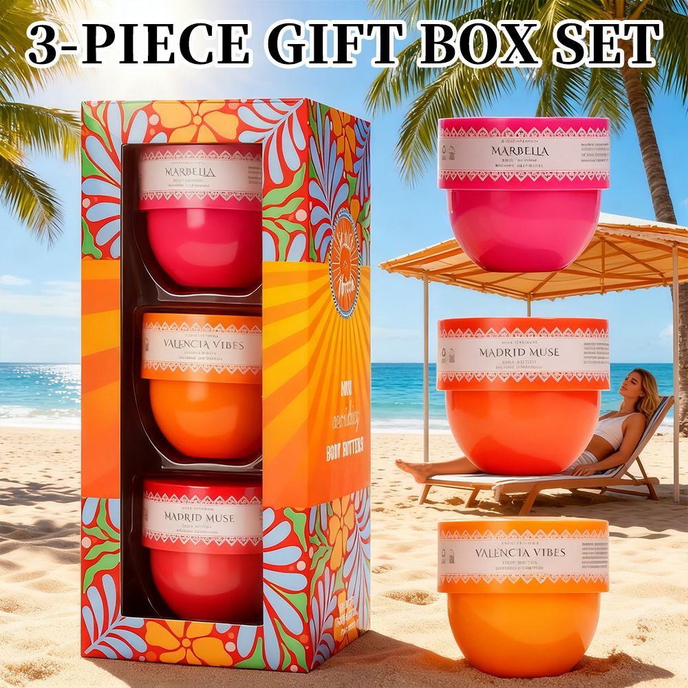 Solo En Ibiza, 3-teiliges Set, Körperbutter für Männer und Frauen, 3 verschiedene Düfte, langanhaltender Duft, perfekt für Dating, Alltag, Partys, Geschenk, je 52 ml