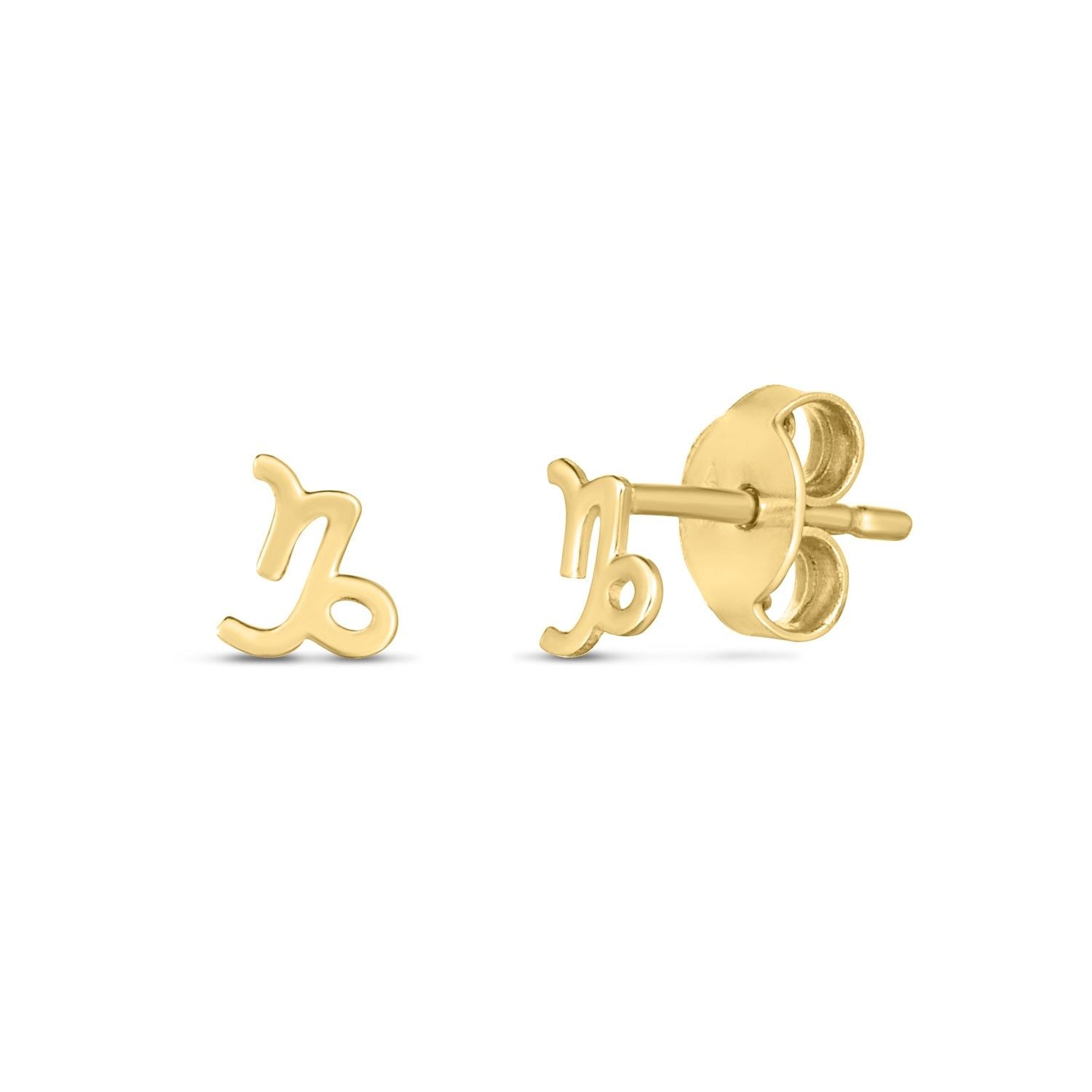 14 Karat Gelbgold Steinbock Ohrstecker