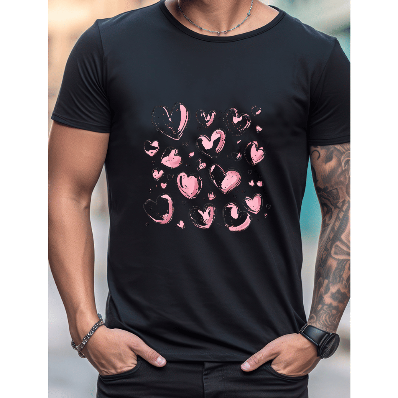 Stilvoll feiern mit diesem 100 % Baumwoll-Herren-T-Shirt zum Valentinstag