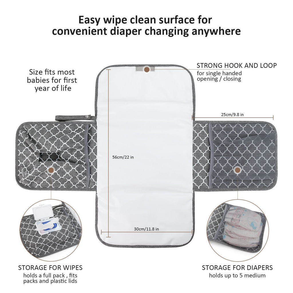 Wickelunterlage für Babys, Mutter-Kind-Reise-Wickelunterlage, tragbar, wasserdicht, multifunktional, Feuchttücher-Tasche, Wickeltaschen-Zubehör