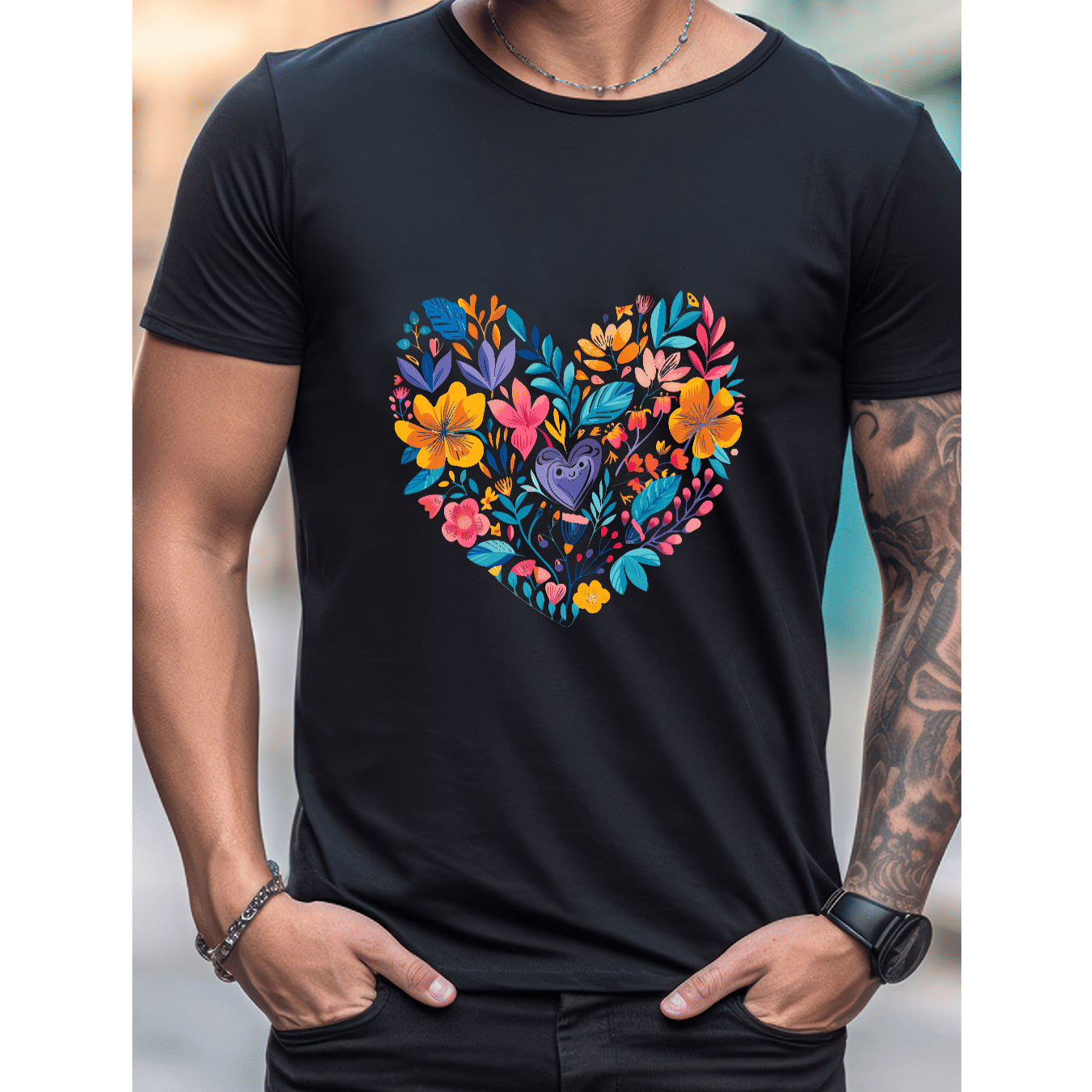 Stilvoll feiern mit diesem 100 % Baumwoll-Herren-T-Shirt zum Valentinstag