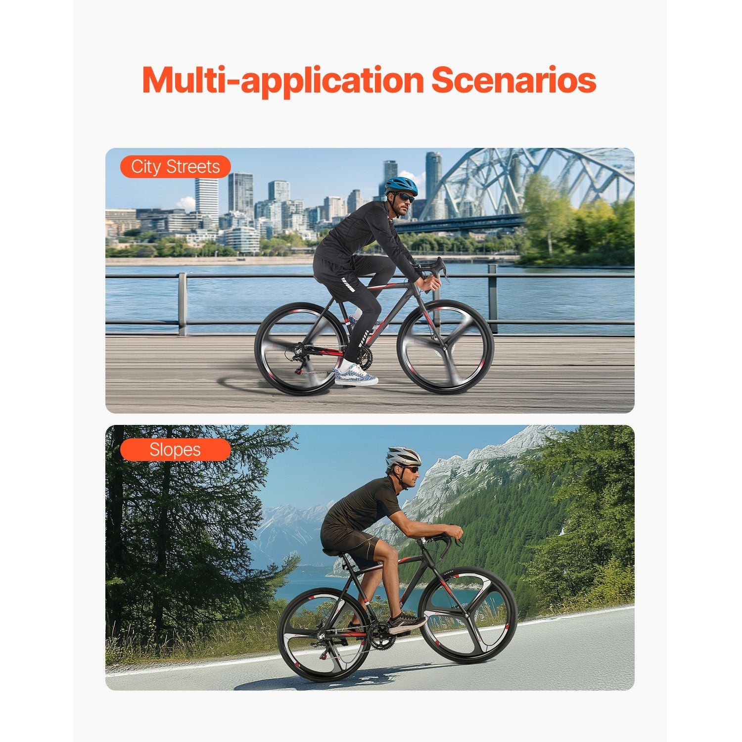 Vélo de Route, Roues 700C Vélo de Course, Transmission SHIMANO 14 Vitesses Vélo de Route Urbain, Vélo de Sport Adulte Léger avec Cadre en Alliage d'Aluminium, Cintre de Course, Frein à Disque, pour Hommes Femmes