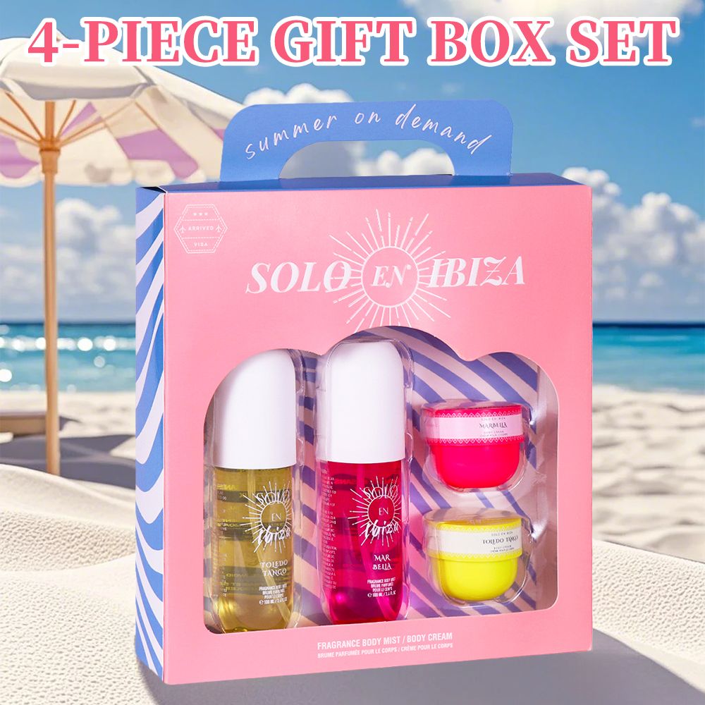 4-teiliges Reise-Set mit duftendem Körper- & Haar-Spray & Creme – 4 langanhaltende Düfte für Männer & Frauen – Perfekt für Dating, Alltag, Partys – Ultimative Geschenkbox