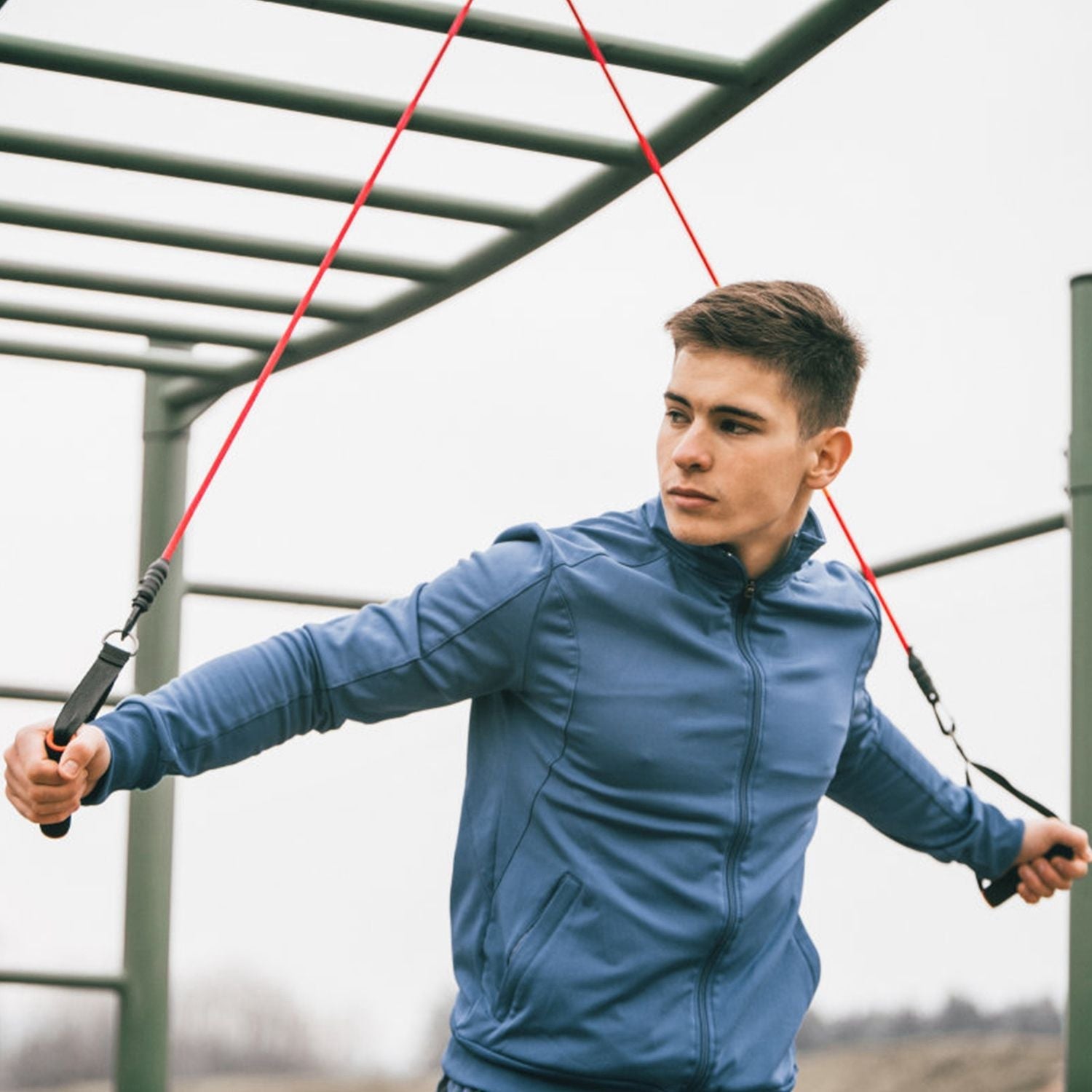 Lot de 11 bandes de résistance pour entraînement fitness – Tubes d'exercice jusqu'à 45 kg