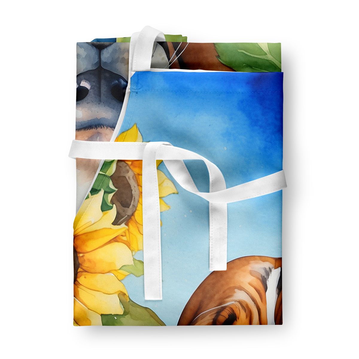 Basset Hound in Sonnenblumen Schürze Kochen Küche Servieren Backen Basteln Gartenarbeit für Erwachsene Frauen Männer, Unisex, Groß, Mehrfarbig