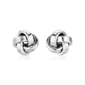 Boucles d'oreilles nœud d'amour polies en argent sterling (10 mm)