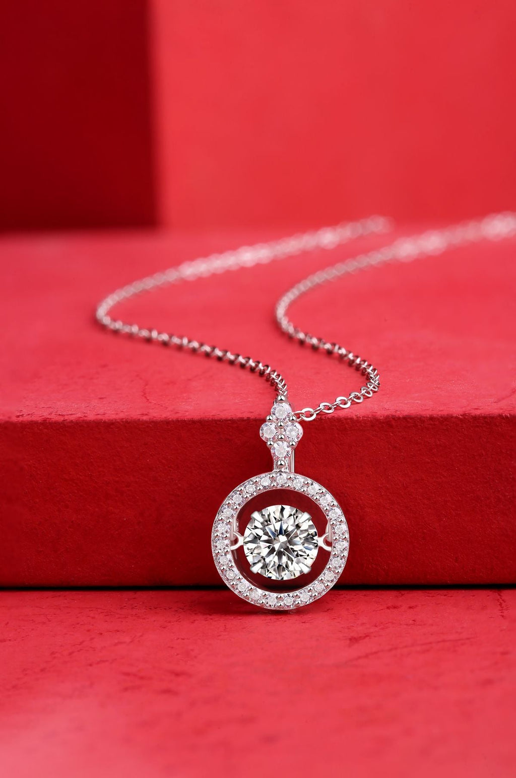 Touch - 1 Karat Moissan Diamant S925 Sterlingsilber Schmuck, modischer und trendiger Schmuck, erschwingliche Diamant-Halsketten-Anhänger
