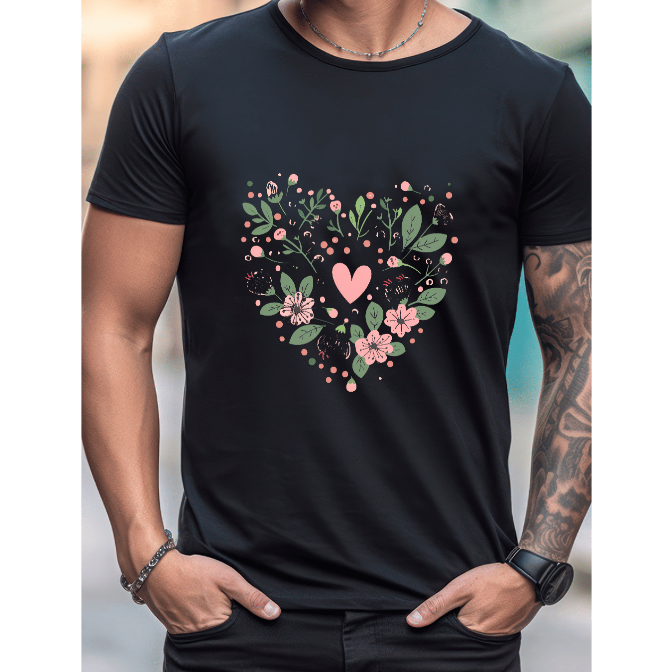Stilvoll feiern mit diesem 100 % Baumwoll-Herren-T-Shirt zum Valentinstag