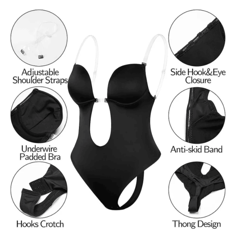 Damen tiefes V-Neck Body Shaper Trägerloser rückenfreier Miederbody