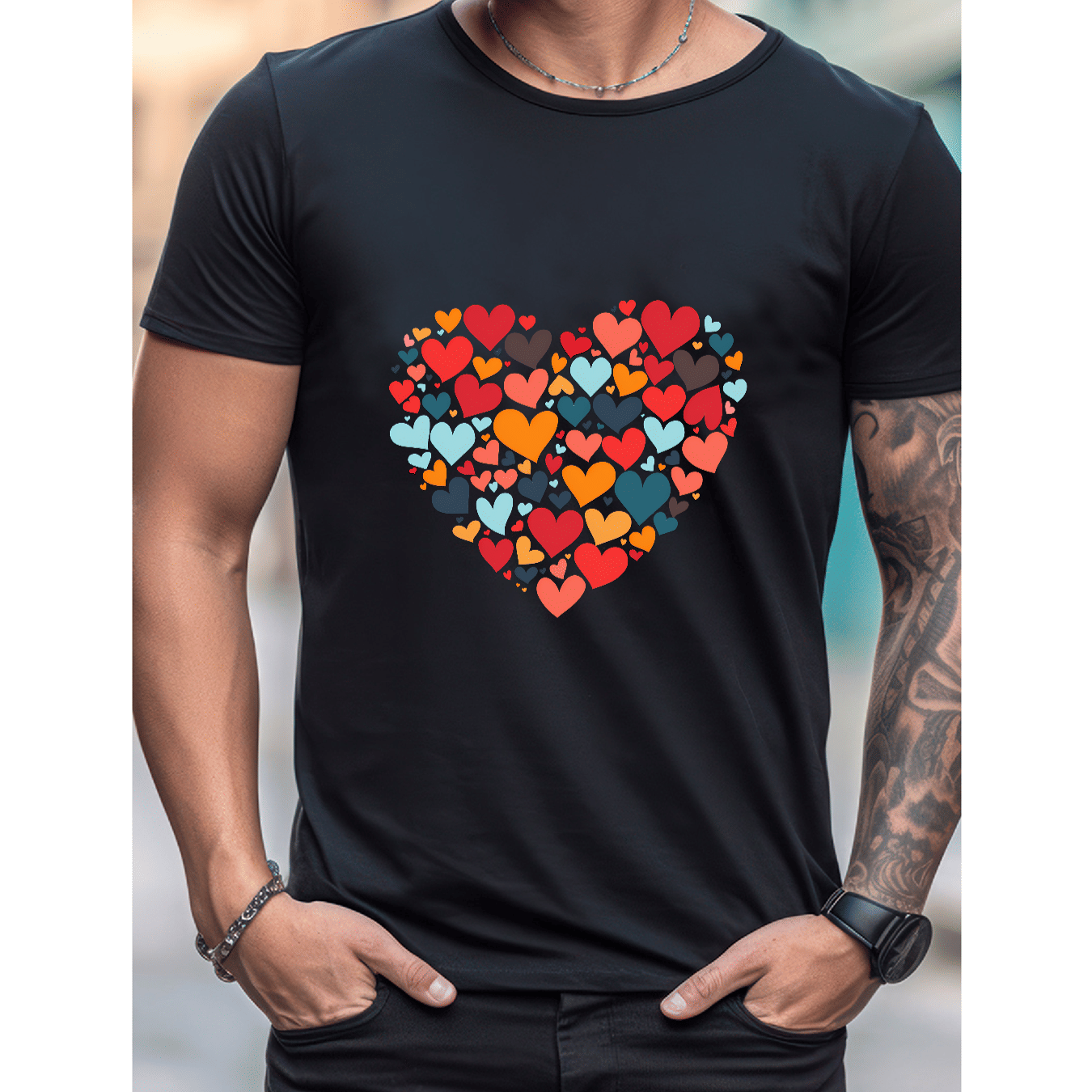 Stilvoll feiern mit diesem 100 % Baumwoll-Herren-T-Shirt zum Valentinstag