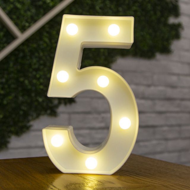 Lettres Lumineuses LED Alphabet Numéro Décoration Lampe à Pile Veilleuse pour la Maison Mariage Anniversaire Fête de Noël