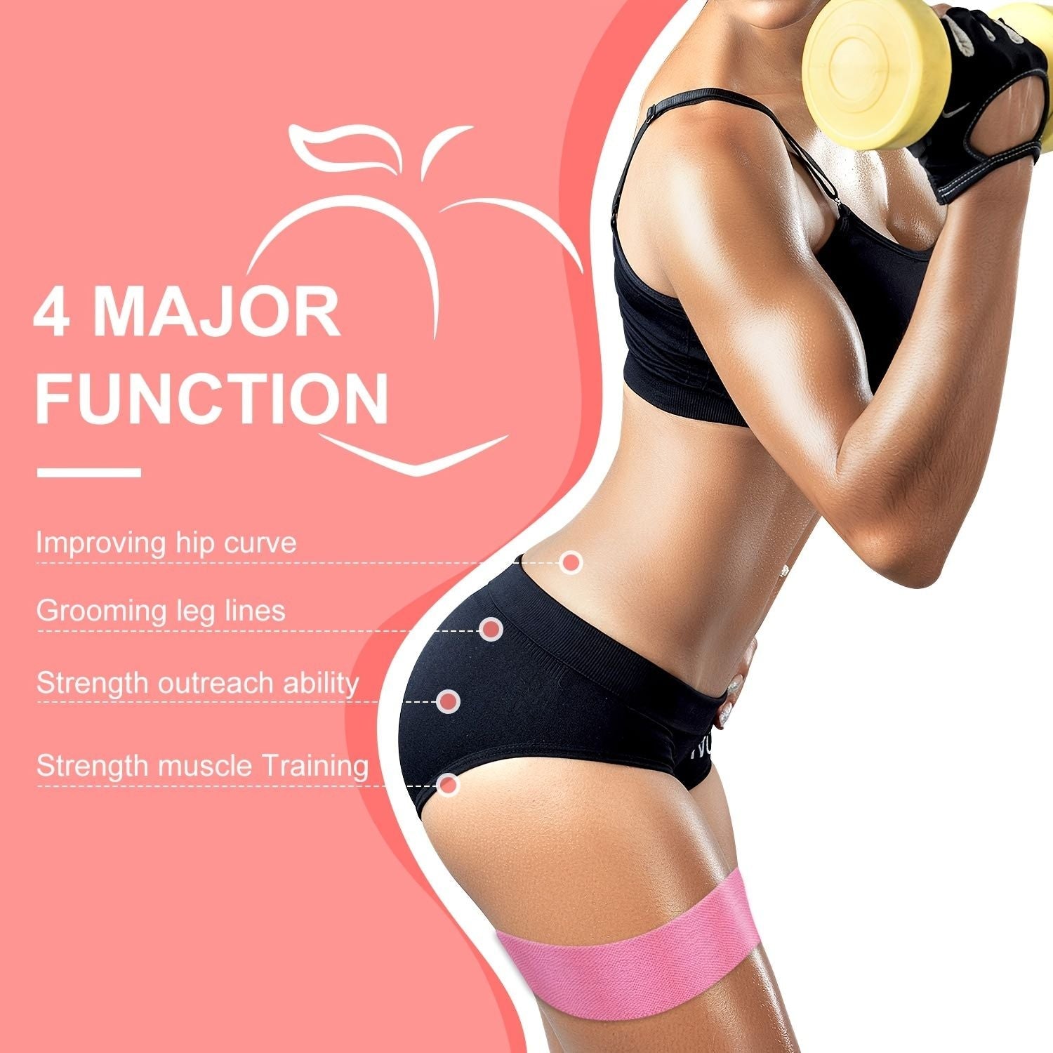3er-Set Widerstandsbänder für Beine und Po; Yoga-Trainingszubehör für Zuhause, Sport, Fitness