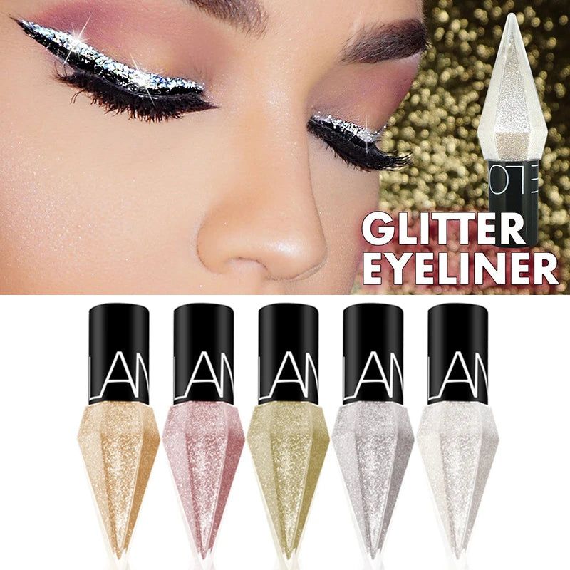 Neuer professioneller schimmernder Eyeliner Kosmetik für Frauen Pigment Silber Roségold flüssiger Glitzer-Eyeliner Günstiges Make-up