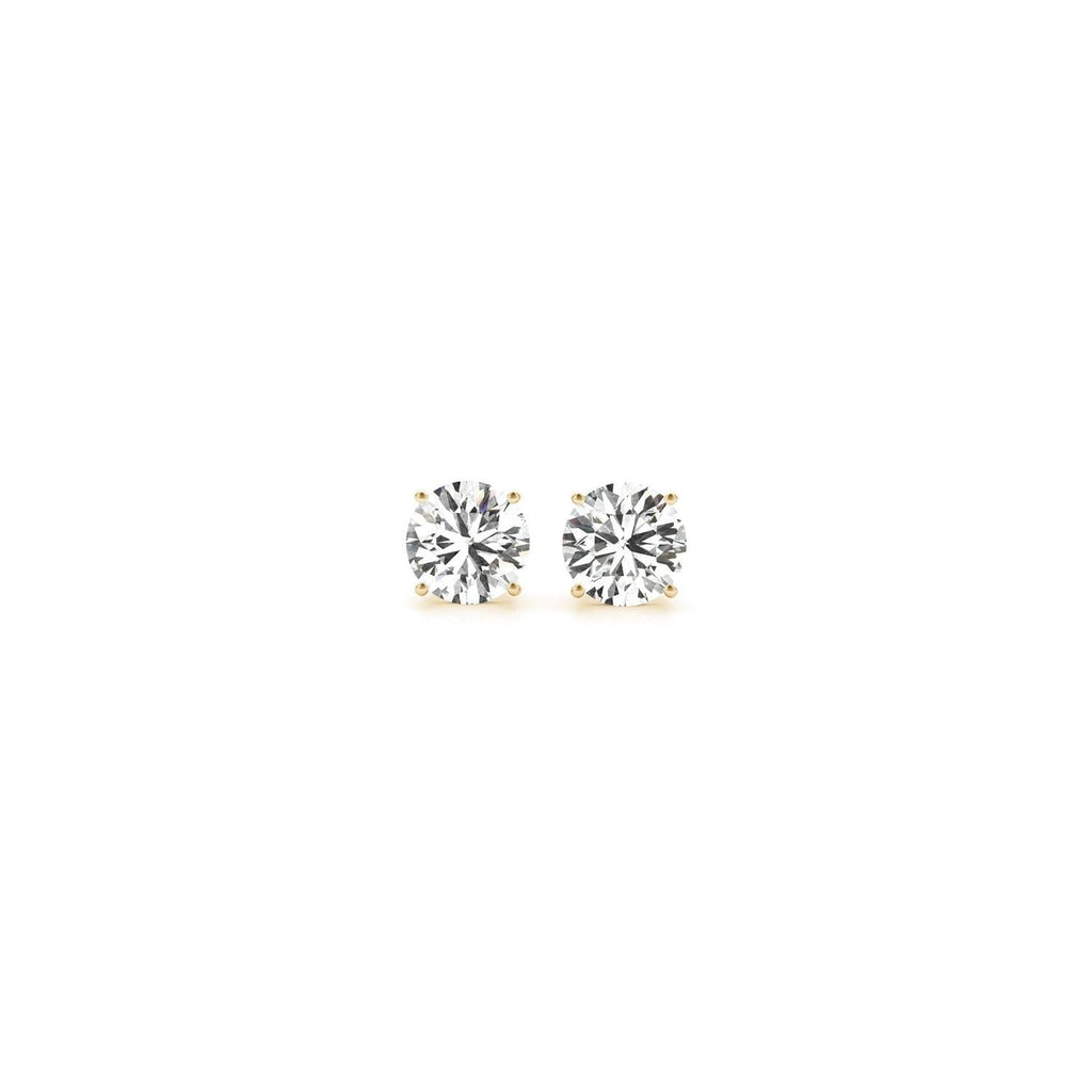1/2 Karat runder, im Labor gezüchteter Diamant-Ohrstecker aus 585er Gelbgold (G/VS2)