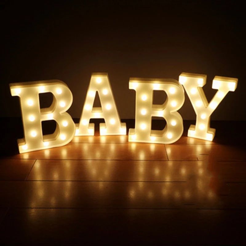 Alphabet Buchstaben LED Lichter Leuchtende Zahlenlampe Dekor Batterie Nachtlicht für Zuhause Hochzeit Geburtstag Weihnachtsfeier Dekoration