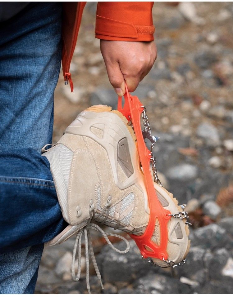 1 Paar Outdoor Eiskralle rutschfeste Überschuhe Wanderschuhkette Edelstahl rutschfester Schnee Klettern Anti-Sturz Schuhketten