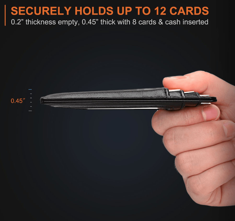 Herren Leder Slim Wallet Kreditkartenetui RFID Blocker Geldbörse Ausweis Geldfach PU USA