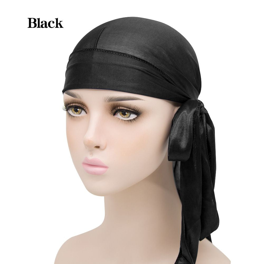 Seidige Durags für Herren und Damen 360 Waves mit 1 Wave Cap Seidiger Satin Durag Extra lange Bänder Feuchtigkeitsableitendes Gewebe Satin-Du-Rag