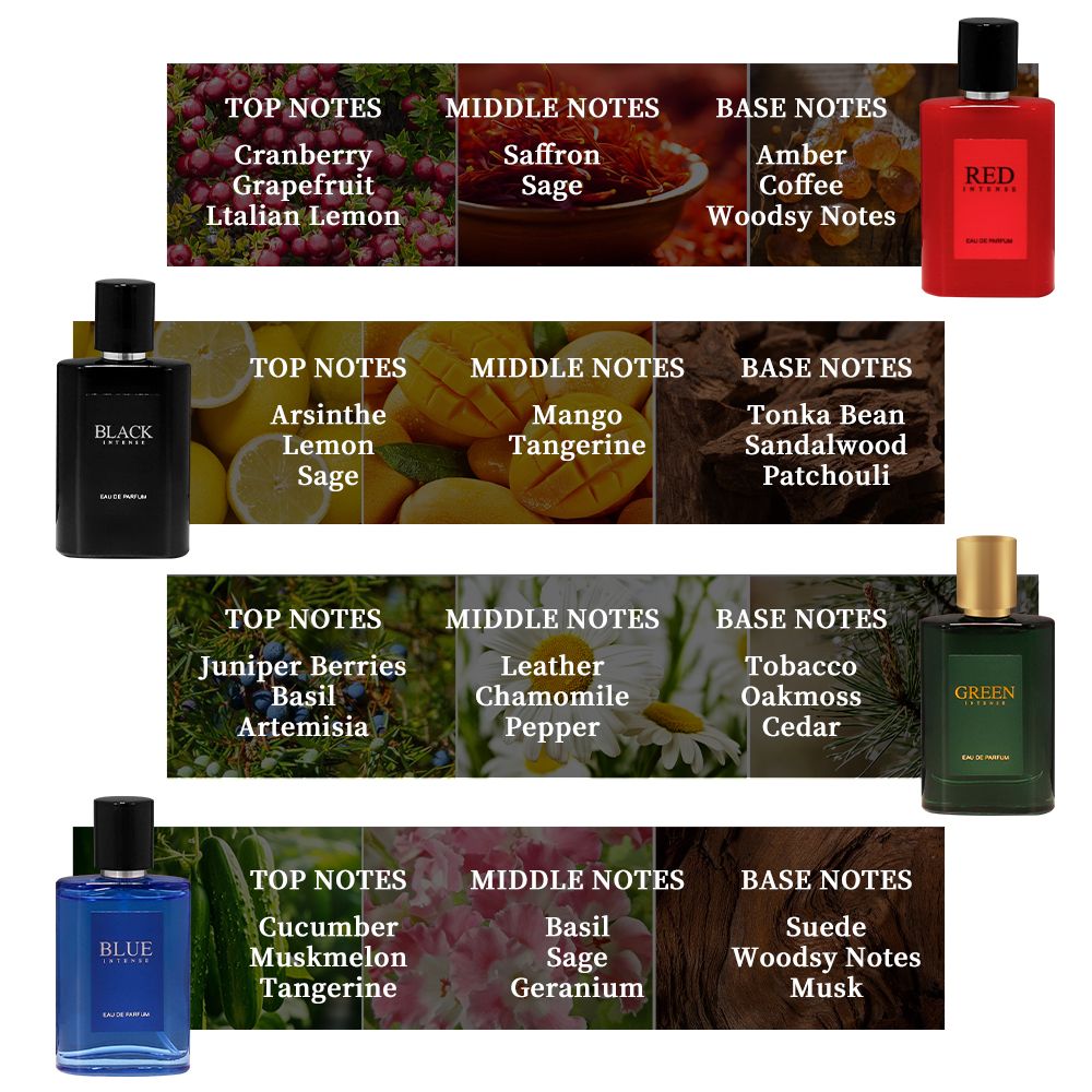 4-teiliges Set, Herren Eau De Toilette Spray Geschenkbox, Lang anhaltender Duft, 4 verschiedene Aromen, 25ml/Flasche, Valentinstag und andere Festlichkeiten