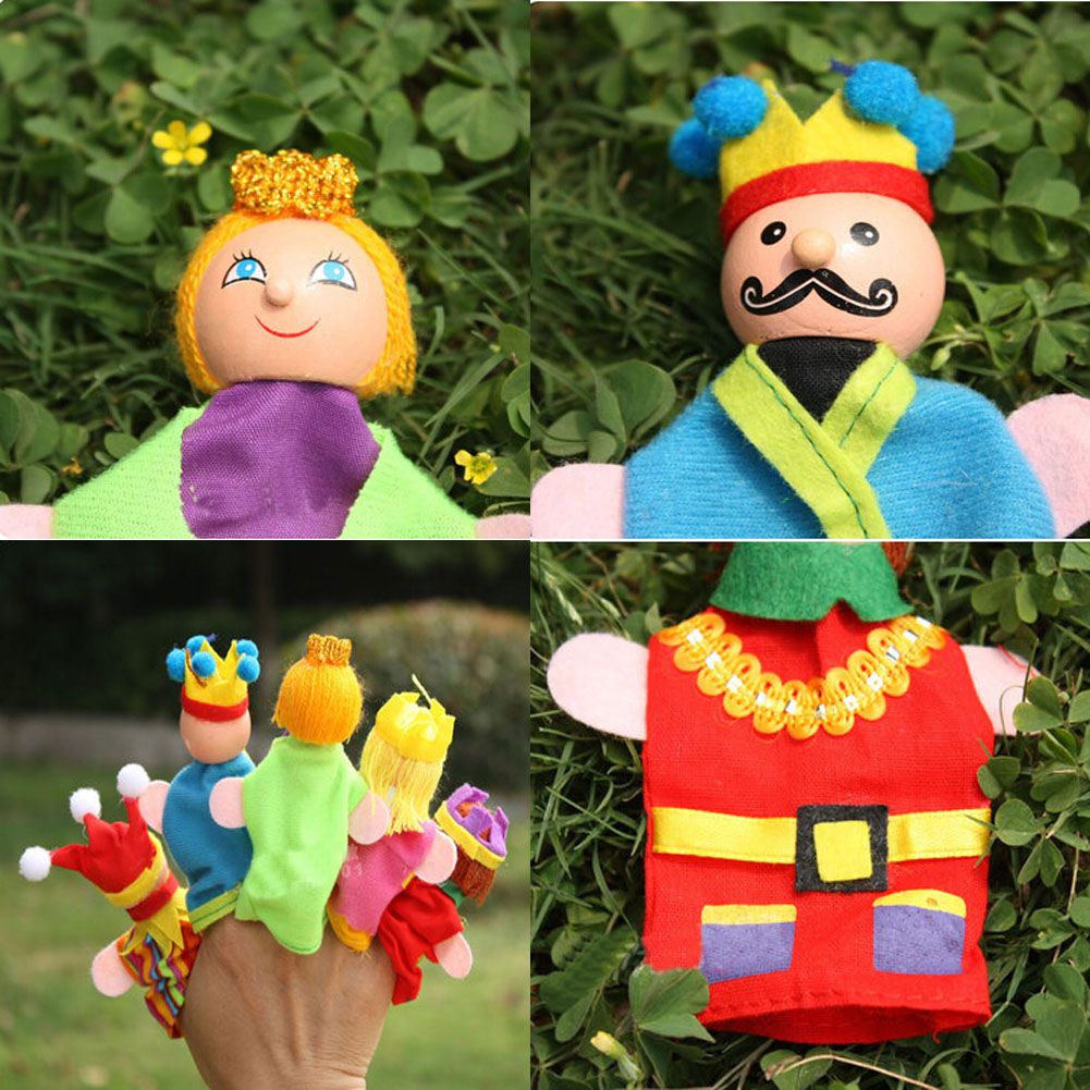 6 Stück König und Königin Fingerpuppen Märchenerzähl-Puppen für Kinder 0-3 Jahre
