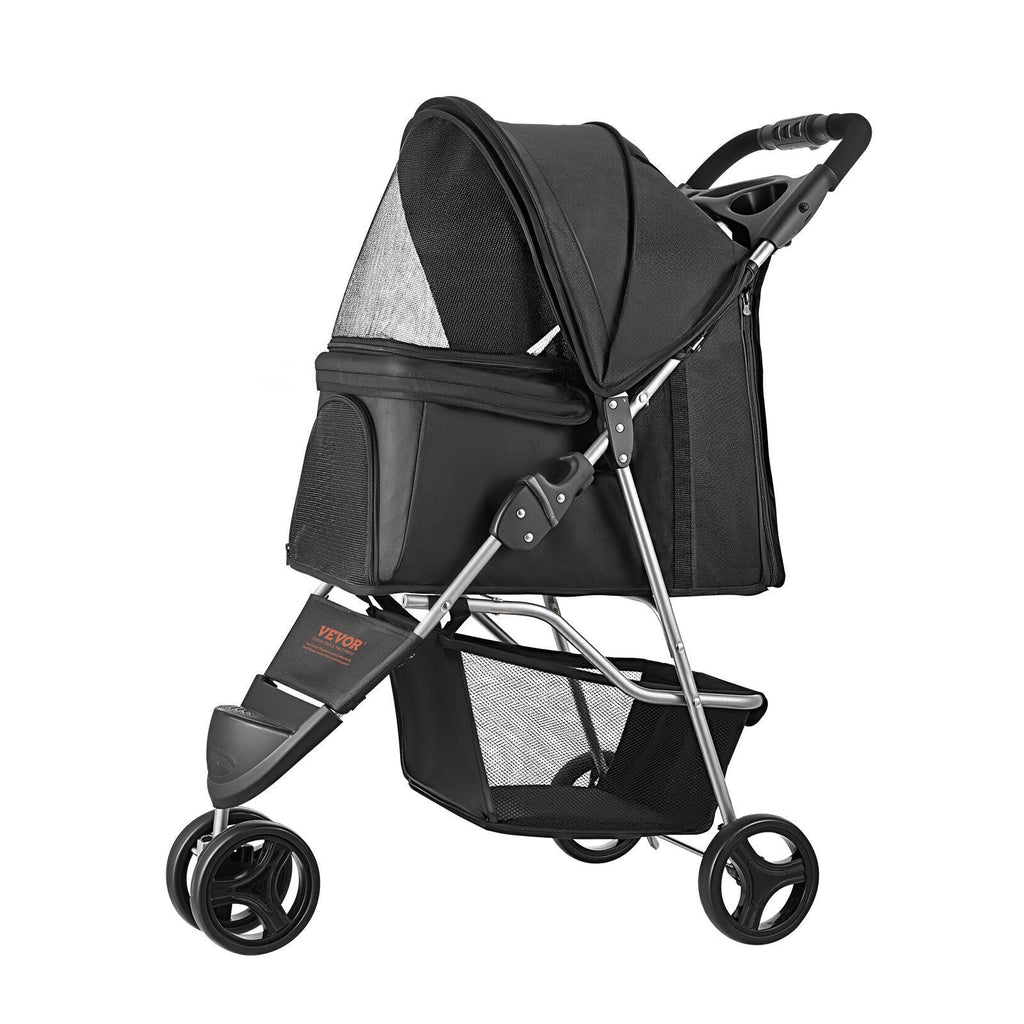 Hundetrolley faltbar 3 Räder Hundebuggy mit Bremse bis 16 kg Reise Camping