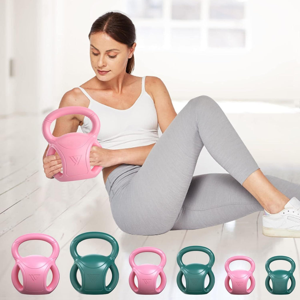 Kettlebells mit 3 Griffen – Gewichte für Frauen, Optionen 5, 10, 15 und 20 LB für Russian Twists, AB-Übungen, Gewichtheben und Core-Fitnessübungen für das Home Gym [einzeln verkauft]