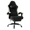 Chaise de jeu ergonomique avec coussin à ressorts ensachés, chaise d'ordinateur en tissu respirant avec repose-pieds, chaise de jeu vidéo avec soutien lombaire réglable pour adultes (Tissu)
