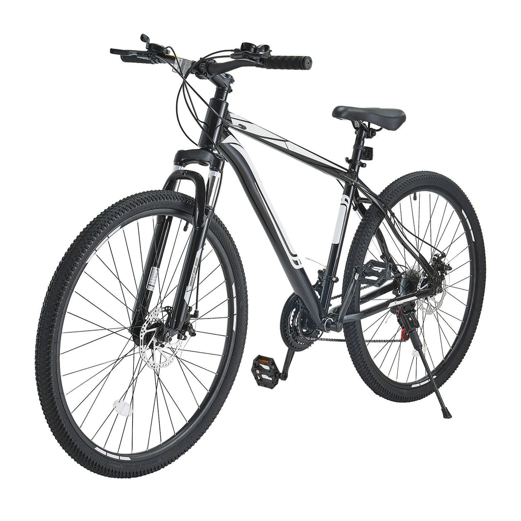 VTT 29 pouces avec suspension avant, 21 vitesses SHIMANO, selle confort, freins à double disque, cadre en alliage d'aluminium, vélo de sport pour adultes, sentier, neige