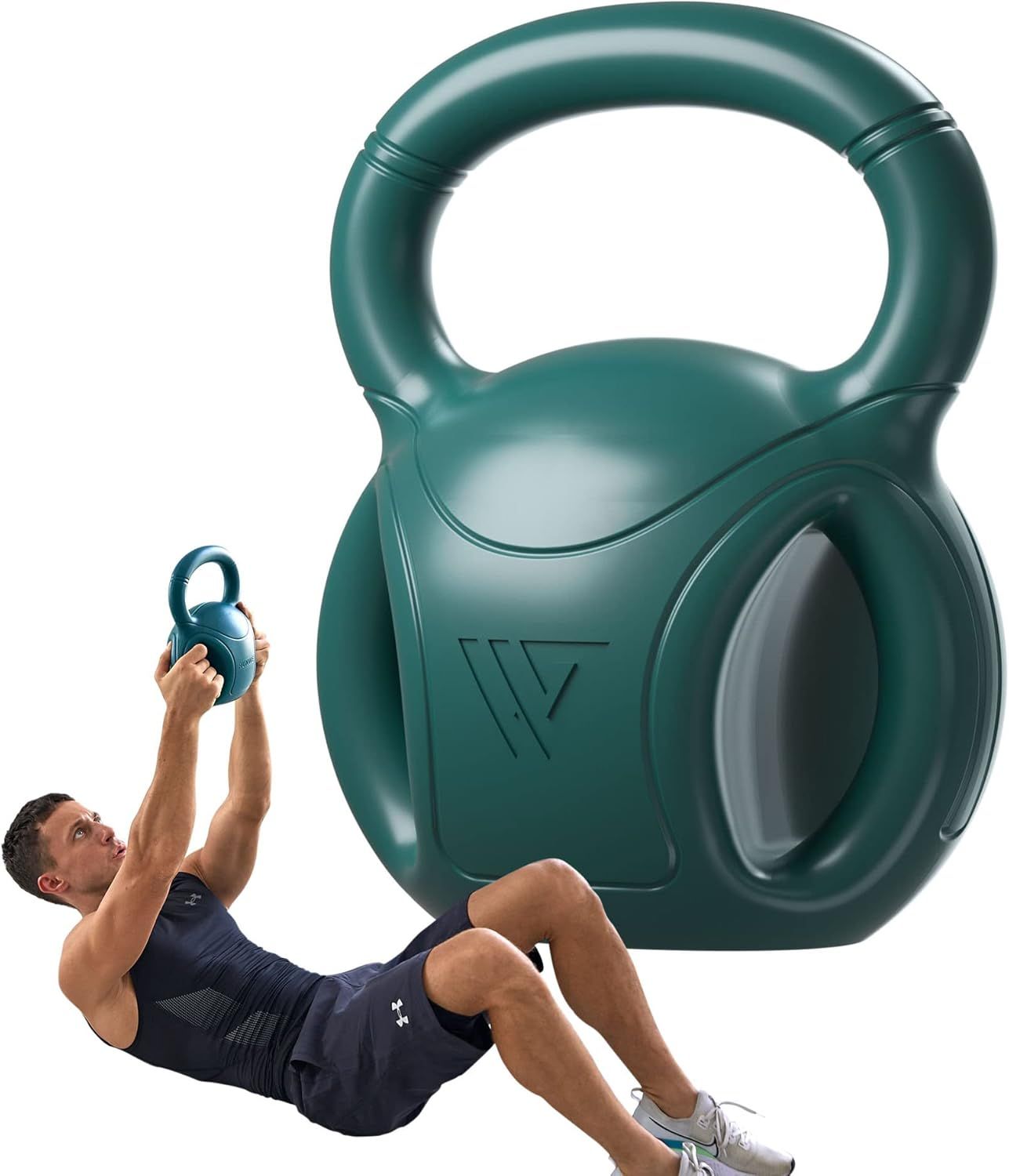Kettlebells mit 3 Griffen – Gewichte für Frauen, Optionen 5, 10, 15 und 20 LB für Russian Twists, AB-Übungen, Gewichtheben und Core-Fitnessübungen für das Home Gym [einzeln verkauft]