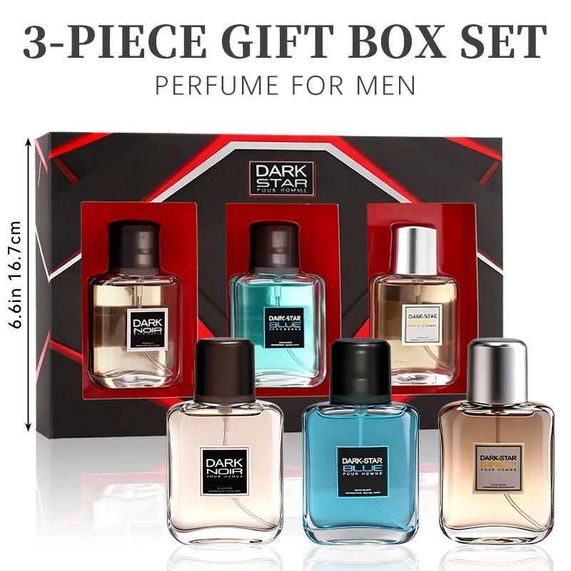 3-teiliges Set Parfüm Herren Eau De Toilette Spray Köln - Holzig & Würzig Maskuliner Duft - Mit Cranberry, italienischer Zitrone und Grapefruit, Salbei und Absinth mit Zitrusfrüchten