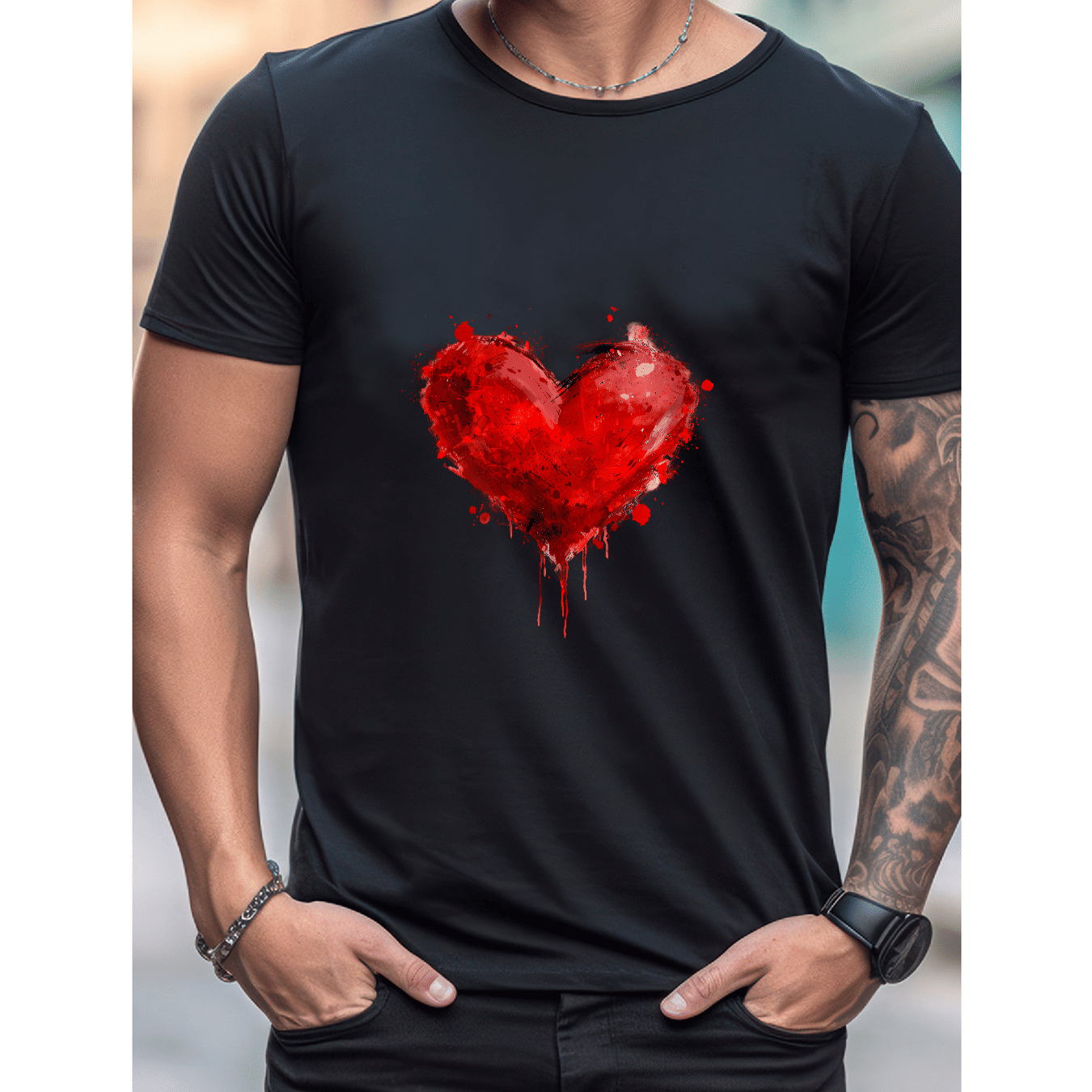 Stilvoll feiern mit diesem 100 % Baumwoll-Herren-T-Shirt zum Valentinstag